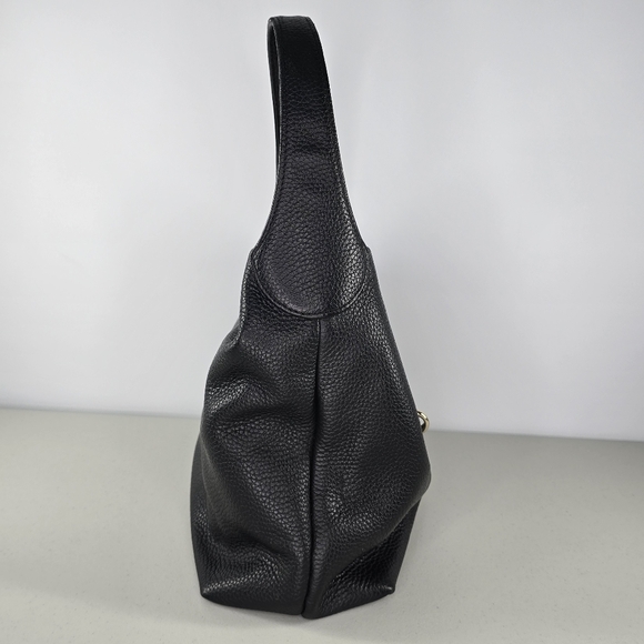 Dooney & Bourke Large Pebble Grain Logo Lock Hobo Bag in Black Leather - Picture 13 of 14